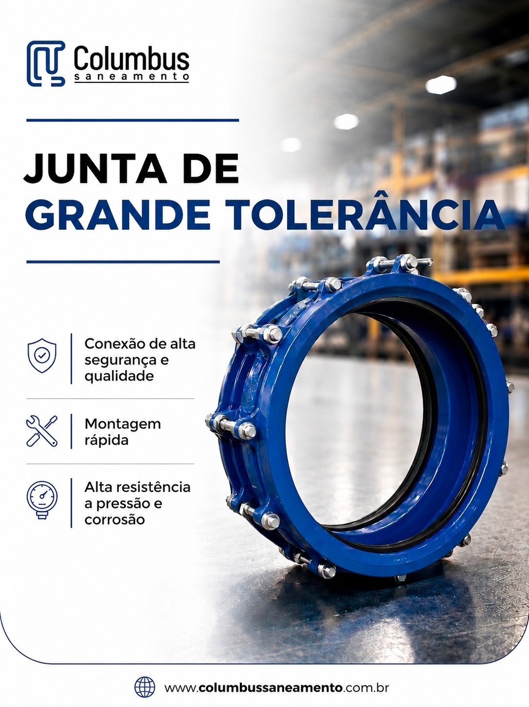 Junta de grande tolerância Columbus Saneamento